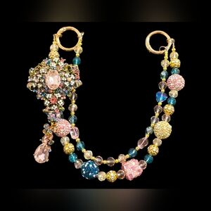 Elegant Multicolor Medallion Beaded Bag Charm